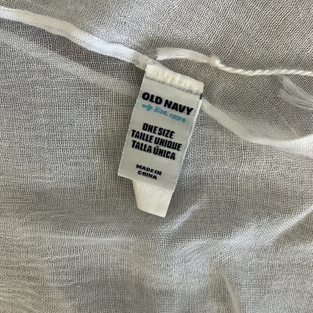 White Old Navy Sheer Scarf Wrap - Picture 2 of 4